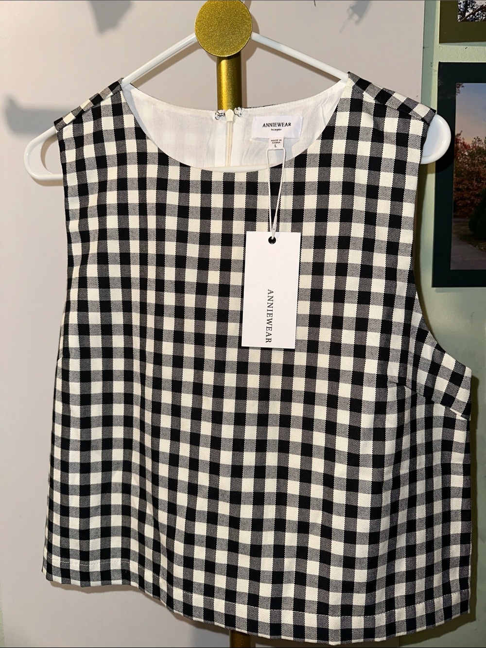 Annie Black & White Gingham Sleeveless Top